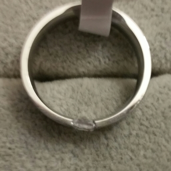 Cubic Zirconia Men's Ring, Stainless Steel - Picture 3 of 4